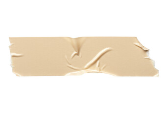 Poster - A single strip of beige masking tape is isolated on a transparent background with