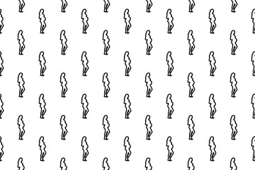 Aufkleber - Seamless pattern completely filled with outlines of pregnant woman symbols. Elements are evenly spaced. Illustration on transparent background