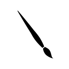 Poster - A large artistic brush symbol in the center. Isolated black symbol. Illustration on transparent background