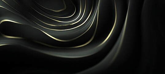 Poster - Elegant Abstract Background Featuring Luxurious Curves and Golden Lines in a Dark Artistic Design
