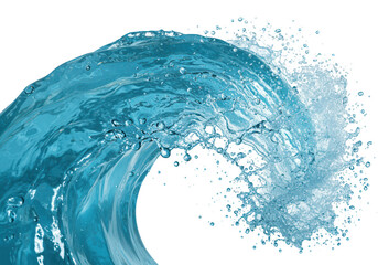 Poster - A dynamic turquoise wave is crashing and splashing showcasing the power of the