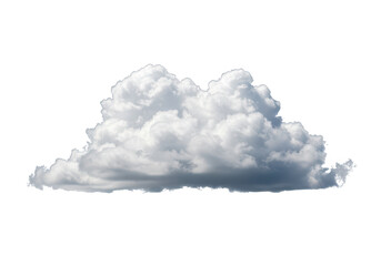 Poster - A fluffy white cumulus cloud is isolated against a transparent background