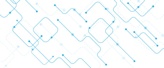 Fototapete - Vector technology background with crossed lines and dots. circuit board network connection.