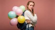 © ferifadli - Girl Crying While Hugging a Backpack Full of Balloons