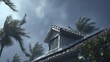 © pier - durable solar panels on florida home roof in strong storm conditions