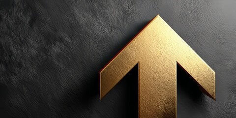 Poster - Golden Arrow Points to Growth, Symbolizing Strategic Planning and Financial Hope for Success
