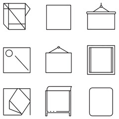 Poster - Collection of nine minimalist geometric shapes and forms isolated on white background