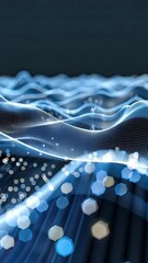 Poster - Discover an intricate display of flowing waves accompanied by shimmering light patterns that create a captivating visual experience