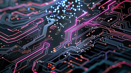 Poster - Detailed examination of intricate circuit designs showcasing the beauty and complexity of modern electronics and technology