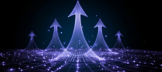 Poster - Futuristic Technology Background Featuring Abstract Network with Glowing Data Transmission Elements