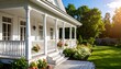 © Lin - White house porch with flowers and garden