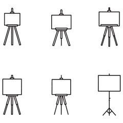 Leinwandbilder - Minimalist black and white easel illustrations ideal for artistic creativity and design projects