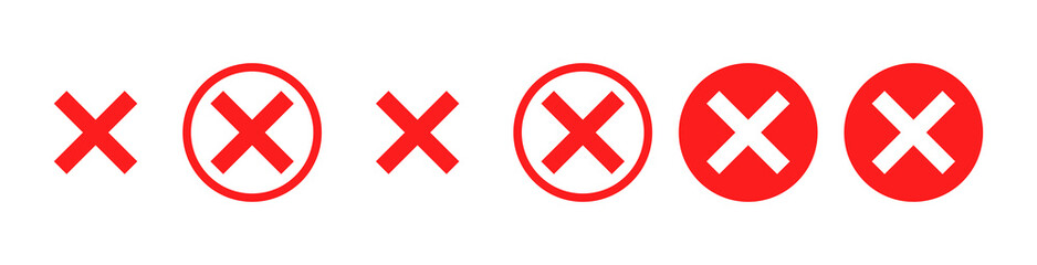 Aufkleber - A collection of red cross icons inside circles with a transparent background