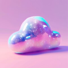 Wall Mural - celestial graphic of single cloud icon electronics hardware purple.