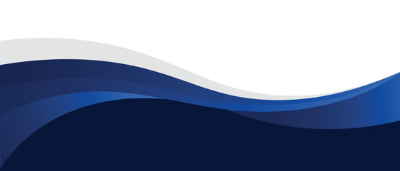 Poster - abstract modern blue gradient wave with copy space business template horizontal background