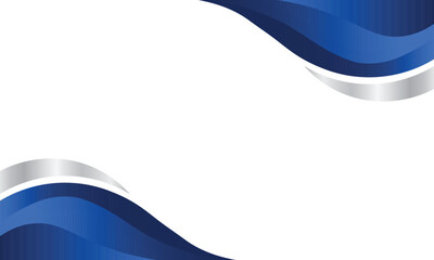 Poster - abstract smooth gradient blue wavy Frame border business style template banner for presentation background