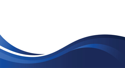 Poster - abstract modern smooth gradient blue wavy business style template banner for presentation  background