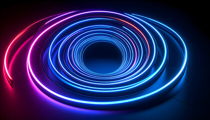 Poster - Abstract neon light tunnel design