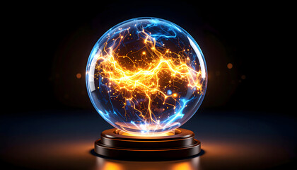 Poster - Glowing crystal sphere display