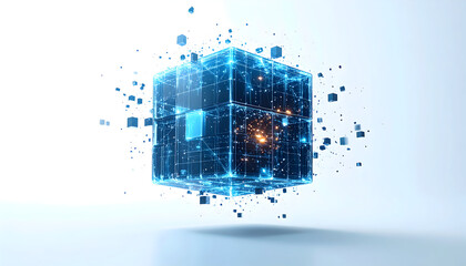 Poster - Abstract digital cube technology