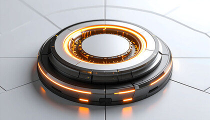 Poster - Futuristic circular technological object