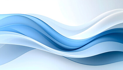 Poster - Abstract blue and white flowing wave design for backgrounds and presentations