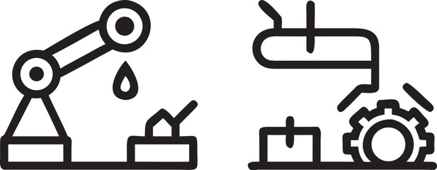 Aufkleber - set of nine monochrome glyph style icons representing various tools and equipment vector