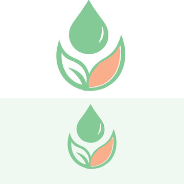 Modern Minimalist Ecolabs Logo with Droplet and Leaf Design.eps