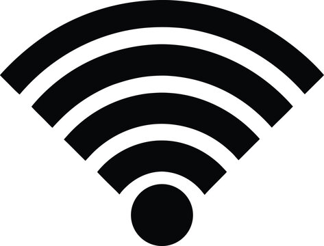 Sharp Wifi Signal Solid Icon Silhouette