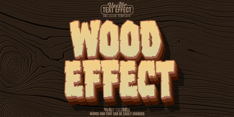 Poster - Wood editable text effect, customizable forest and texture 3d font style