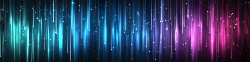 Poster - Futuristic Digital Network Backdrop with Neon Lights and Bright Connections for Modern Projects