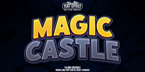 Poster - Castle editable text effect, customizable cartoon and magic 3d font style