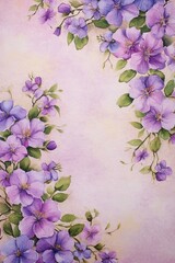 Poster - Elegant Ivory Watercolor Background Featuring Delicate Pastel Blooms for Romantic Card Projects
