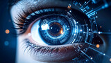 Technological human eye high tech digital iris scan biometric security
