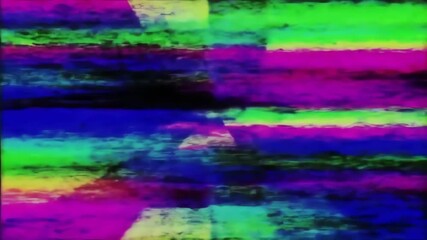 Aufkleber - Abstract video with vibrant, horizontal color streaks, suggesting a glitching screen or data stream, evoking feelings of chaos, malfunction, and digital distortion