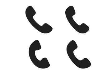 Aufkleber - Phone icon set vector illustration for web and mobile app. Rotate, flip handset silhouette symbol for user interface design. Contact us and call button graphic element.