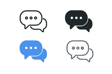 Poster - Chat message bubbles vector icon set. Communication talk bubble symbol for web and mobile app. Dialog, conversation, and SMS notification element for UI design.