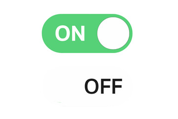 Poster - On and Off toggle switch buttons. Vector flat design icon for user interface. UI UX element for app and web. Enable and disable, power button concept. Active, inactive switch.