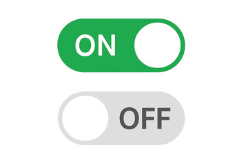 Poster - On and Off toggle switch buttons. Modern user interface vector elements for web and mobile apps. Power on and off icon set. Flat design for website template or application.