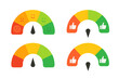 © Gerry - Set of emotions scales for customer feedback. Rating meter with smiley faces and like or dislike icons. Customer service satisfaction score. Quality measurement concept icon.