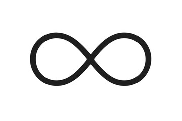 Poster - Infinity symbol vector icon representing eternity, endlessness, and continuity. Abstract concept of forever love, limitlessness, and connection. Minimalist figure eight loop.