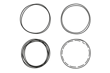Aufkleber - Set of hand drawn circles. Scribble round frames collection. Doodle circular shapes. Sketchy bubble vector illustration. Abstract outline design element for logo.