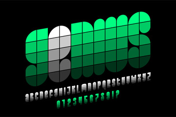 Fototapete - Genius. Modern style font design, alphabet letters and numbers vector illustration