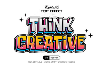 Aufkleber - Colorful Gradient Text Effect Creative Retro Style. Editable Text Effect Vector.