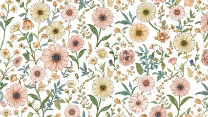 Aufkleber - Radiant flower tile pattern