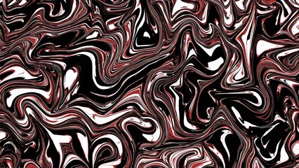Poster - Stylized red, black, and white line art
