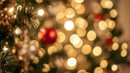 Poster - Holiday party scene with gentle bokeh light circles