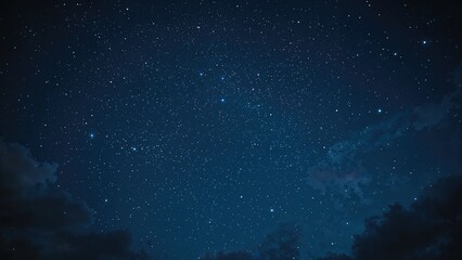 Wall Mural - starry night with a deep blue sky
