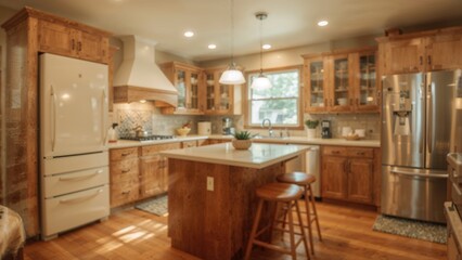 Poster - Blurred Cooking Area Featuring Classic Filter