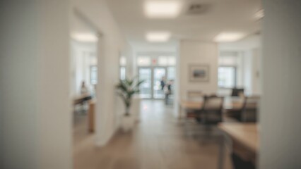 Poster - Out-of-focus residential space. Hazy workspace setting.